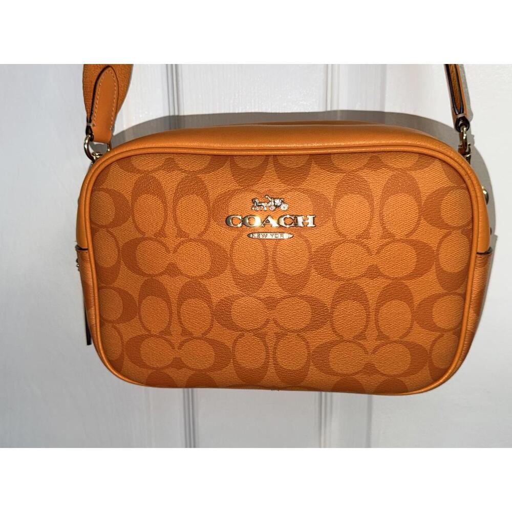 Coach Jamie Camera Bag in Blocked Signature Canvas Orange